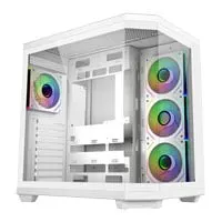 FSP U580, Dual Chamber Mid Tower, Tempered Glass, Reverse Connection, 7x 120mm ARGB Fans, USB 3.0, White