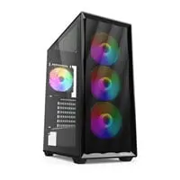 Sharkoon VK4 Rainbow RGB Chassis, Black, Mid Tower, 4 x 120mm RGB Fans, USB / 3.5mm, ATX / mATX / mITX