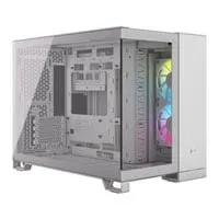 CORSAIR 2500X RGB PC Gaming Case, White, Dual Chamber w/ Tempered Glass Panels, mATX/mITX