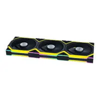 120mm Lian Li UNI FAN SL Wireless, Reverse Flow, Black ARGB, 7-Blade, 2000RPM, 69CFM, FDB, L-Connect, 3 Pack, 4-Pin PWM