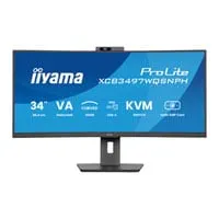 34" iiyama ProLite XCB3497WQSNPH-B1 Monitor, VA, 3440x1440, 0.4ms, 120Hz, 3000:1, 350cd/m², USB 3.2 Gen1, KVM, HDMI / DP