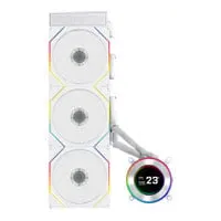 Lian Li Hydroshift II LCD-C 360TL Flex AIO Hydro CPU Cooler, White, 3 x TL Flex Fans, 2.1" IPS Display, Intel / AMD