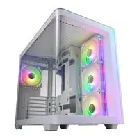 FSP M580, Dual Chamber Mid Tower, Tempered Glass, Reverse Connection, 4x 120mm ARGB Fans, USB 3.0, White, ATX/mATX/mITX