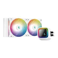 DeepCool LS520 All In One Liquid CPU Cooler, White, ARGB LED Lighting, 2x 120mm PWM Fans, 240mm Radiator, Intel/AMD