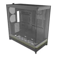 Montech HS02 Mid Tower Chassis, Black, Reversible Layout, USB 3.0 / USB-C, ATX / mATX / mITX