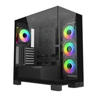 FSP M540, Dual Chamber Mid Tower, Tempered Glass, Reverse Connection, 4x 120mm ARGB Fans, USB 3.0, Black, ATX/mATX/mITX