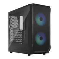 Fractal Focus 2 RGB, Black, Mid Tower Chassis w/ Tempered Glass Window, 2x 140mm RGB Fans, USB 3.0, ATX/mATX/mITX