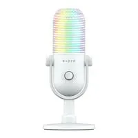 Razer Seiren V3 Chroma 32-bit DSP Microphone, White, 16mm Condenser Capsule, Supercardioid, 32-Bit Audio DSP, USB Type C