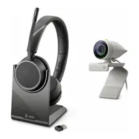 Poly Studio P5 Webcam with Voyager 4220 UC Wireless Headset