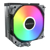 Montech NX400 ARGB CPU Cooler, Black, 4 Heatpipes, 1x120mm ARGB PWM Fan, upto 2000rpm, Aluminium Fins, Intel/AMD 105 TDP