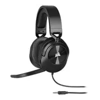 CORSAIR HS55 Stereo Headset, Carbon, 50mm Neodymium Drivers, Wired, 3.5mm 4-Pole, PC/Mac/Console/Mobile