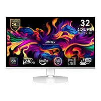 31.5" MSI 321URXW QD-OLED Monitor, White, 3840 x 2160, 240Hz, 0.03ms, Adaptive Sync, HDR,1.5M:1, HDMI / DP/ USB-C
