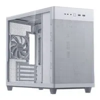 ASUS PRIME AP201, White, MicroATX Chassis w/ Tempered Glass, 1x 120mm Fan, USB 3.2 Gen2 Type-C, MicroATX/Mini-ITX