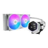 Cooler Master MasterLiquid Core Nex Digital 240 AIO CPU Cooler, White, 2 x 120mm ARGB Fans, LED Display, Intel / AMD