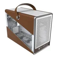Montech Heritage Pro Case, White, MicroATX Chassis w/ Tempered Glass/Leather Window, 4x 120mm Fans, MicroATX/Mini-ITX