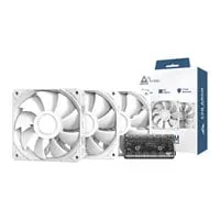 120mm Montech E28 PWM Fan 3 Pack, White, 9 Blade, 800-2200rpm, 85.09 CFM, Fluid Dynamic Bearing, 4-Pin PWM