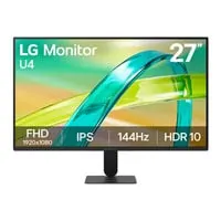 27" LG UltraGear U4 27U411B Gaming Monitor, IPS, 1920 x 1080, 144Hz, AMD FreeSync Premium, 1ms, HDR10, HDMI 2.0 / VGA