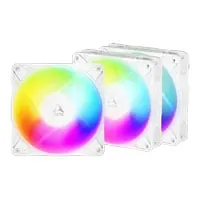 120mm Arctic P12 Pro Reverse ARGB PWM Fan, Triple Pack, White, 5 Reverse Blades, 3000RPM, 73CFM, FD Bearing, 4-pin PWM