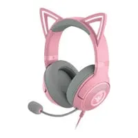 Razer Kraken Kitty V2 Headset, Quartz Pink, 40mm TriForce Drivers, HyperClear Cardioid Mic, USB Type-A, Razer Chroma RGB