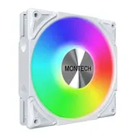 120mm Montech METAL PRO 12 ARGB PWM Fan, White, 9 Blade, 600-2200rpm, 76.2 CFM,Hydraulic Bearing,4-Pin PWM