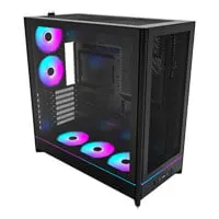 Montech HS01 PRO Mid Tower Chassis, Black, Reversible Layout, 5 x 120mm ARGB fans, USB3.0 / USB-C, ATX-mITX