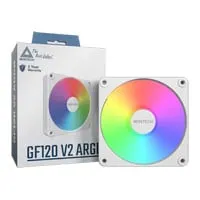 120mm Montech GF120 V2 ARGB, White, 9 Blade, 1600RPM, 73.1CFM, HDB, 4-Pin PWM, Single Fan
