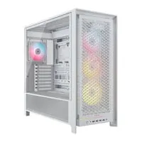 CORSAIR FRAME 5000D RS Mid Tower Chassis, White, ARGB, TG Window, 4 x 140mm RGB Fans, USB-C, mITX / mATX / ATX / E-ATX