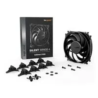120mm be quiet! Silent Wings 4 PWM, 9 Blade, Inaudible Airflow Fan, 1600rpm, 48.7CFM, 18.9dB, Fluid Dynamic, 4-Pin PWM