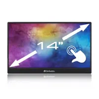 Verbatim Portable Touch Screen Monitor 14" IPS FHD 1080p 60Hz Metal Housing – PMT-14