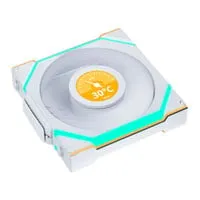 120mm Lian Li UNI FAN SL Wireless, 1.6" LCD, Reverse Flow, White ARGB, 9-Blade, 1900RPM, 51.4CFM, FDB, L-Connect