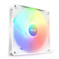 140mm NZXT F140 RGB Core Single Fan, White, 7 Blades, 500-1500rpm, 90.79 CFM, 34.4dB, Fluid Dynamic Bearing, 4-Pin PWM