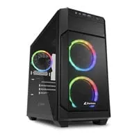 Sharkoon V1000 RGB Chassis, Black, MicroATX Tower, 3 x 120mm ARGB Fans, USB 3.0 / 3.5mm, mATX / mITX