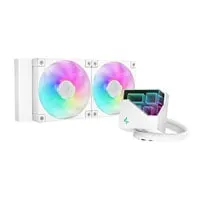 DeepCool LT240 ARGB AIO CPU Cooler, White, Infinity Display, 2x 120mm PWM Fans, Copper/Aluminium, Intel/AMD