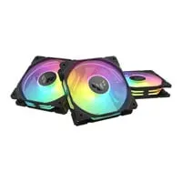 120mm TUF Gaming TR120 ARGB Reverse Triple Fan Pack, Black, 7 Blade, Hydraulic Bearing, Upto 2000RPM, 76.3CFM, 29dBA,PWM