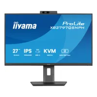 iiyama ProLite XB2797QSNPH-B1 27" Quad HD IPS 75Hz 1ms USB-C Height Adjustable Monitor with Speakers and Webcam - Matte Black