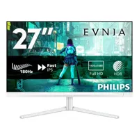 Philips Evnia 27M2N3201A 27" Full HD Gaming Monitor, IPS, HDR10, 180Hz, 0.5 ms, FreeSync Prem, G-Sync Comp, Height Adjust, HDR10 - White