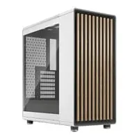 Fractal North Chalk White Mid Tower Chassis, Clear TG Side Panel, 2x 140mm Fans, mITX/mATX/ATX