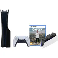PlayStation 5 Slim Disc Edition + FC 27 + Covers Zwart + Oplaadstation