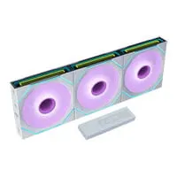 120mm Lian Li Uni Fan SL-INF Flex, Triple Pack, White, 7 Blade, 2300RPM, 67CFM, FD Bearing, PWM + ARGB