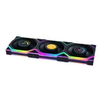 120mm Lian Li UNI FAN SL Wireless, 1.6" LCD, Black ARGB, 9-Blade, 1900RPM, 58.08CFM, FDB, L-Connect, 3PK