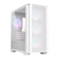Montech AIR 100 ARGB Case, White, MicroATX Chassis w/ Tempered Glass Window, 4x 120mm ARGB Fans, MicroATX/Mini-ITX