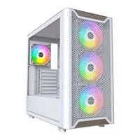 Montech XR WOOD Mid Tower Chassis, White, 4x 120mm ARGB Fans, 2x USB 3.0, 1x USB TYPE-C, ATX/mATX/mITX