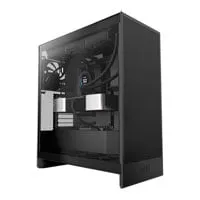 NZXT H7 Flow, Black, Mid Tower Chassis w/ Tempered Glass Window, 3x 120mm Fans, USB3.2, EATX/ATX/mATX