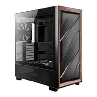 Antec Flux, Black/Wood, Mid Tower Chassis w/ Tempered Glass, 4x 120mm/1x 140mm Fans, USB Type-C, E-ATX/ATX/mATX/mITX