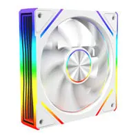 120mm Powercool Aura 120 ARGB PWM Infinity, White, 9 Blade, Static Pressure Fan, 1600rpm, 47CFM, Hydraulic Bearing