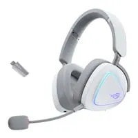 ASUS ROG Delta II Wireless Headset, White, 50mm Titanium Drivers, BT / RF2.4GHz / 3.5mm, PC / MAC / Console / Mobile