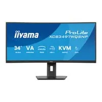 34" iiyama ProLite XCB3497WQSNP-B1 Monitor, VA, 3440x1440, 0.4ms, 120Hz, 3000:1, 350cd/m², USB 3.2 Gen1, KVM, HDMI / DP