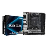 AsRock A520M-ITX/AC, AMD A520, s AM4, DDR4, SATA3, M.2, Realtek GbE, ac WiFi, USB 3.2 Gen1, Mini-ATX