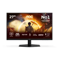27" AOC AGON Q27G42ZE Gaming Monitor, Fast IPS, 2560 x 1440, 240Hz, G-Sync Compatible, 1ms, HDR10, HDMI 2.0 / DP 1.4