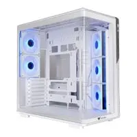 Thermaltake View 590 TG ARGB Snow Chassis, White, Mid Tower, Dual Chamber, 5x ARGB Fans, Back-Connect, SSI-CEB - mITX